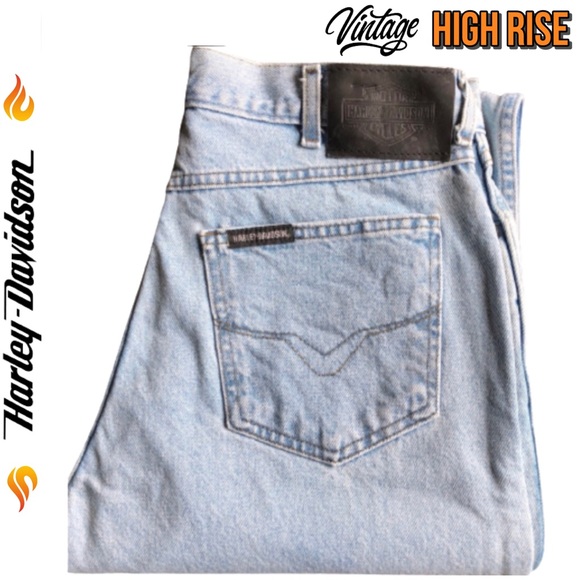Harley Davidson Vintage High Rise Jeans Size 14 Light Wash LBN - Picture 1 of 9